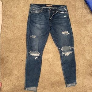 Joe’s medium wash ripped skinny jeans